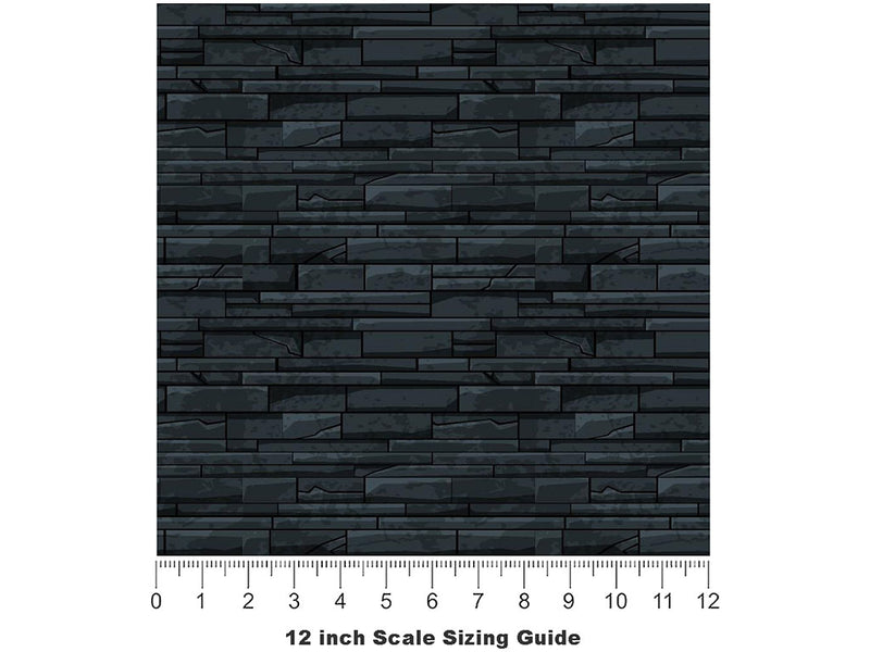 Black Coral Brick Vinyl Film Pattern Size 12 inch Scale~Rwraps Black Coral Brick Sizing Chart~3