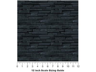 Black Coral Brick Vinyl Film Pattern Size 12 inch Scale~Rwraps Black Coral Brick Sizing Chart~3