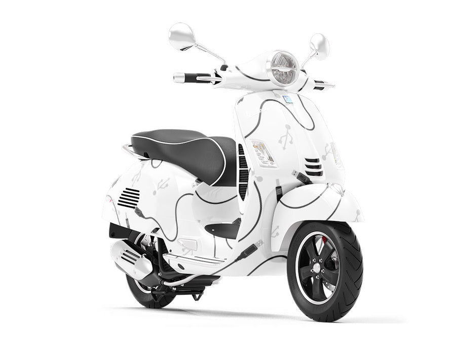 Black Cords Technology Vespa Scooter Wrap Film