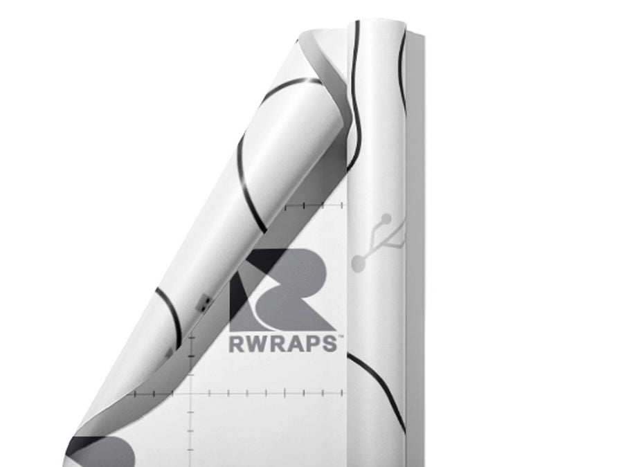 Black Cords Technology Wrap Film Sheets~Rwraps Series 914 Black Cords Technology Scrolled Sheet~4