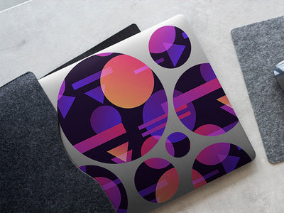 black cosmopolitan abstract geometric DIY Laptop Stickers