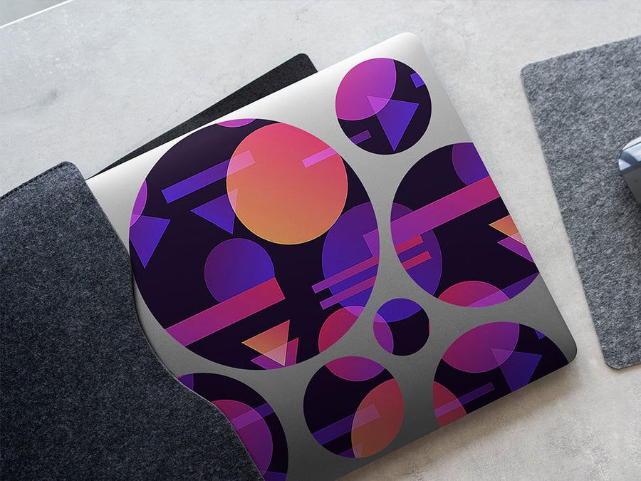 black cosmopolitan abstract geometric DIY Laptop Stickers