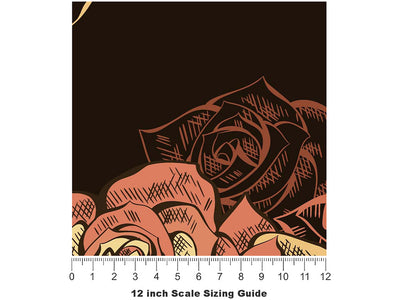 Black Crown Halloween Vinyl Film Pattern Size 12 inch Scale~Rwraps Black Crown Halloween Sizing Chart~2
