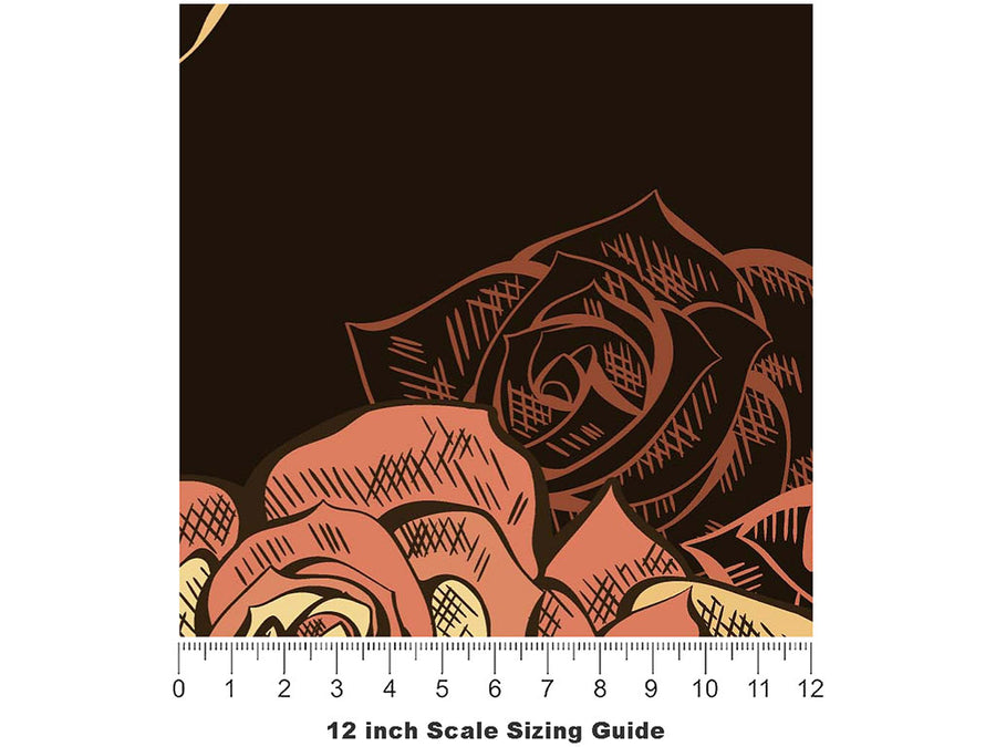 Black Crown Halloween Vinyl Film Pattern Size 12 inch Scale~Rwraps Black Crown Halloween Sizing Chart~2