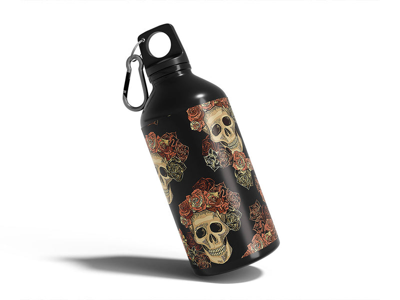 black crown skull and bones Water Bottle DIY Stickers