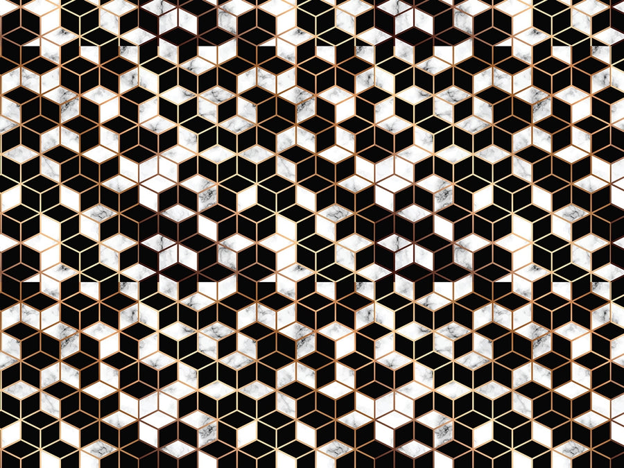 Black Cubes Tile Vinyl Wrap Pattern~Rwraps Series 914 Digitally Printed Vinyl Wrap~0