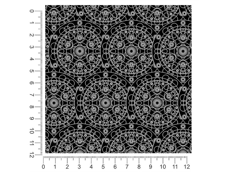 black cylindrical mandala 1ft x 1ft Craft Sheets