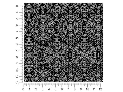 black cylindrical mandala 1ft x 1ft Craft Sheets