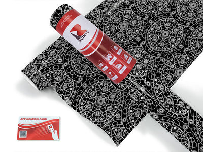 black cylindrical mandala Craft Vinyl Roll