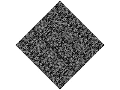 Black Cylindrical Mandala Vinyl Wrap Pattern