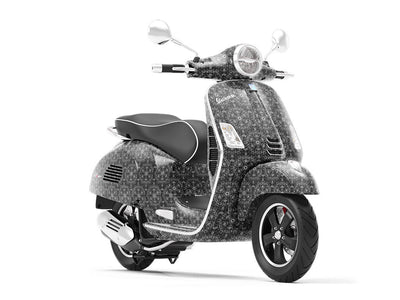 Black Cylindrical Mandala Vespa Scooter Wrap Film