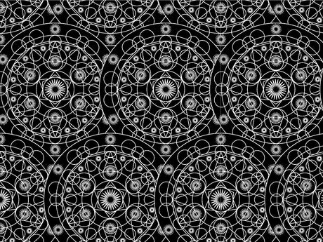 Black Cylindrical Mandala Vinyl Wrap Pattern~Rwraps Series 914 Digitally Printed Vinyl Wrap~0