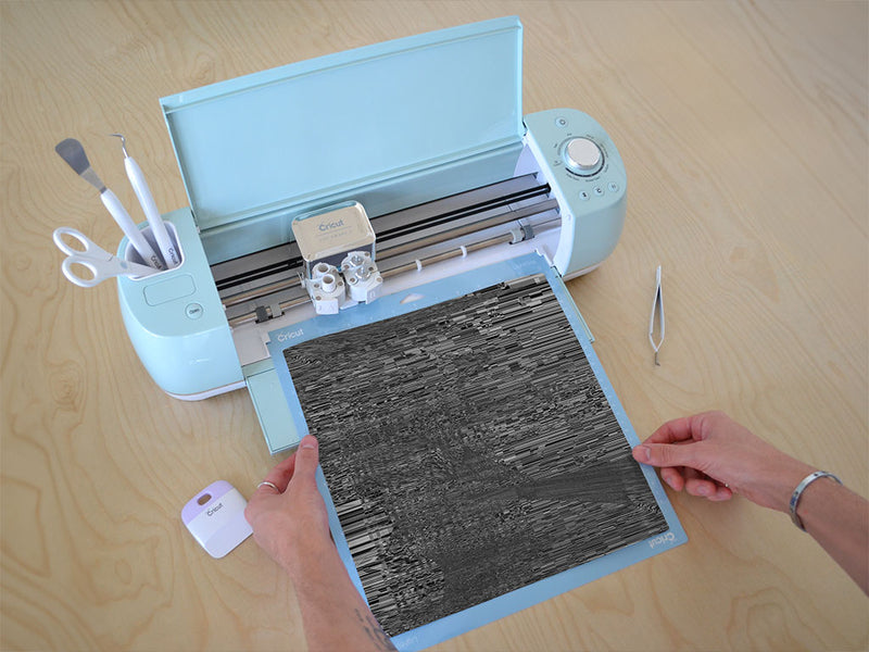 Black Distortion Technology Vinyl Film Pattern Size 12 inch Scale~Rwraps Black Distortion Technology Sizing Chart~3