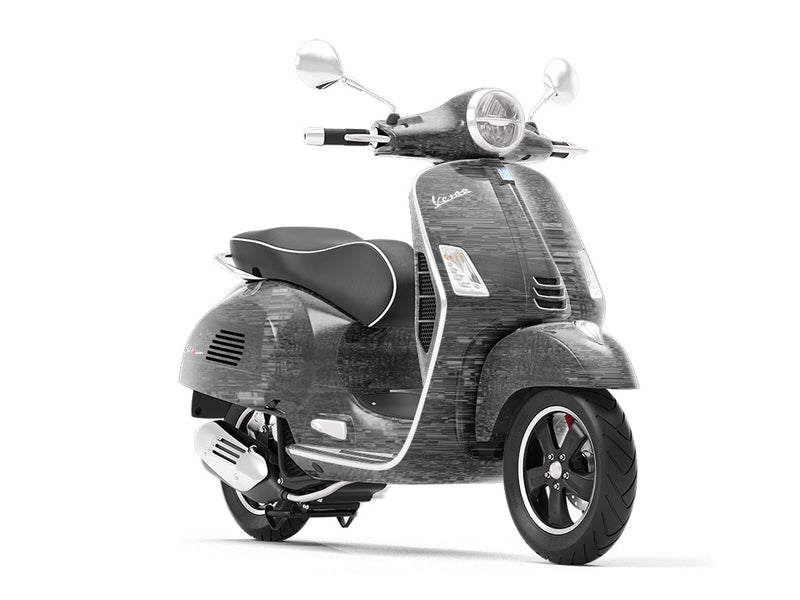 Black Distortion Technology Vespa Scooter Wrap Film