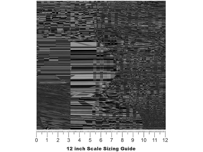 Black Distortion Technology Vinyl Film Pattern Size 12 inch Scale~Rwraps Black Distortion Technology Sizing Chart~3