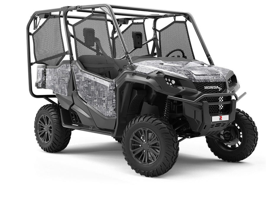 Black Downtown Cityscape Utility Vehicle Vinyl Wrap