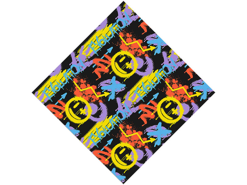 Black Evolution Graffiti Vinyl Wrap Pattern