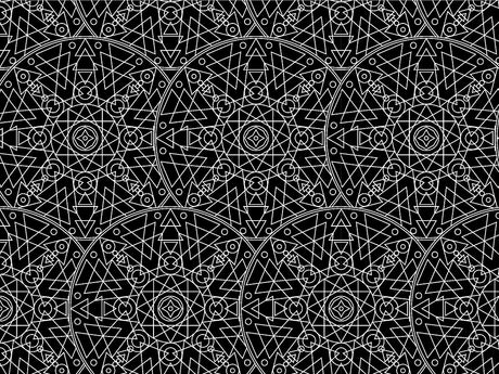 Black Geometric Mandala Vinyl Wrap Pattern~Rwraps Series 914 Digitally Printed Vinyl Wrap~0