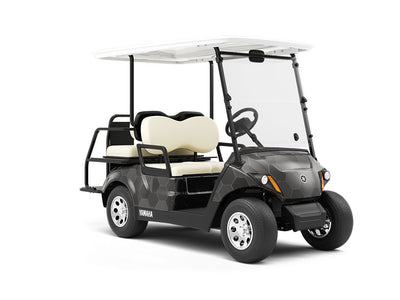Black Hexagonal Tile Wrapped Golf Cart