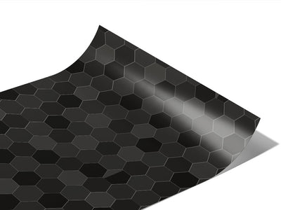 Black Hexagonal Tile Vinyl Wraps~Rwraps Series 914 Digitally Printed Vinyl Wrap~1