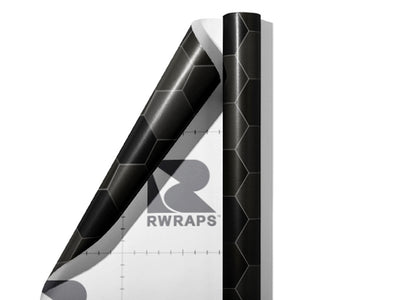 Black Hexagonal Tile Wrap Film Sheets~Rwraps Series 914 Black Hexagonal Tile Scrolled Sheet~4