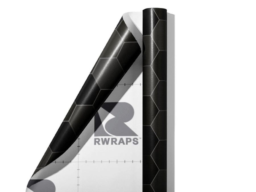 Black Hexagonal Tile Wrap Film Sheets~Rwraps Series 914 Black Hexagonal Tile Scrolled Sheet~4
