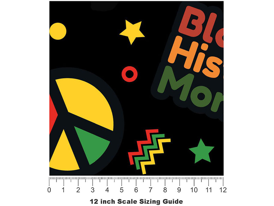 Black History Americana Vinyl Film Pattern Size 12 inch Scale~Rwraps Black History Americana Sizing Chart~3