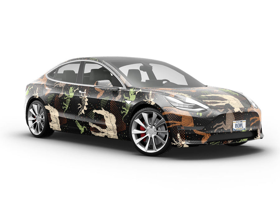 Black Ice Dinosaur Vehicle Vinyl Wrap