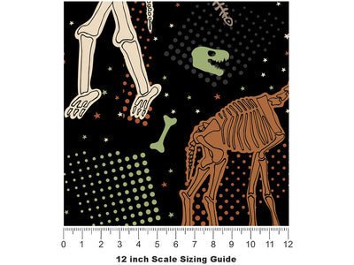 Black Ice Dinosaur Vinyl Film Pattern Size 12 inch Scale~Rwraps Black Ice Dinosaur Sizing Chart~2