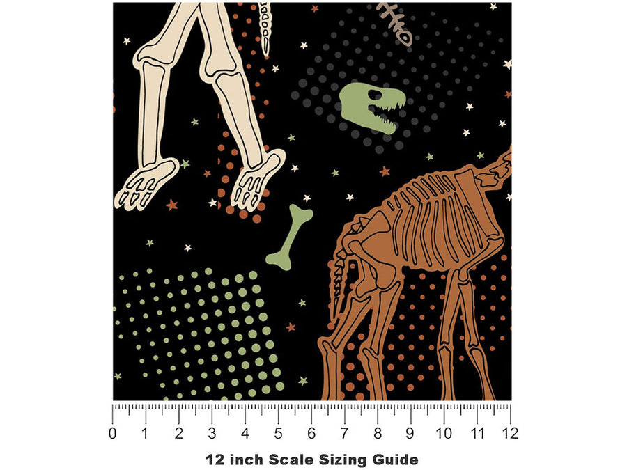 Black Ice Dinosaur Vinyl Film Pattern Size 12 inch Scale~Rwraps Black Ice Dinosaur Sizing Chart~2