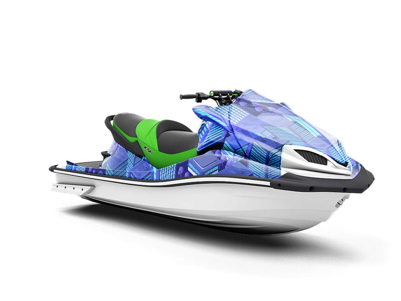 Black Light Cityscape Jet Ski Vinyl Customized Wrap