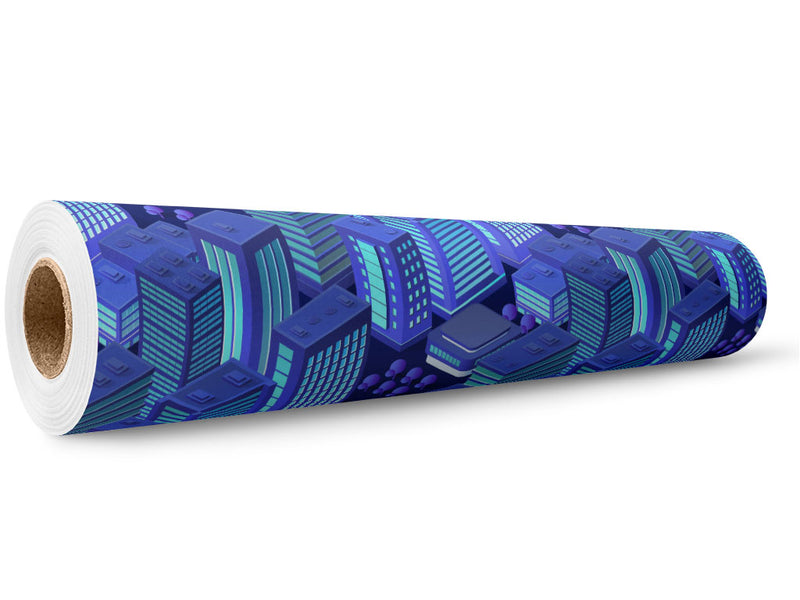 Black Light Cityscape Wrap Film Wholesale Roll~Rwraps Series 914 Digitally Printed Vinyl Roll~5