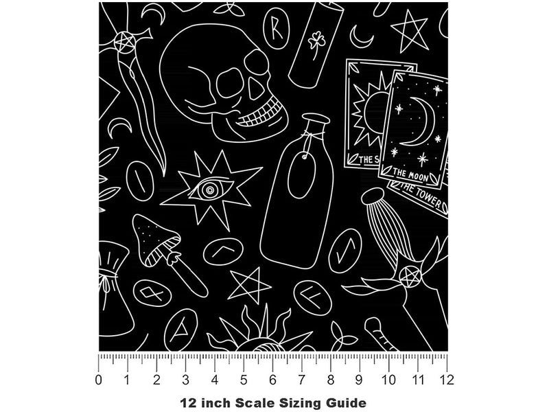 Black Magic Witch Vinyl Film Pattern Size 12 inch Scale~Rwraps Black Magic Witch Sizing Chart~2