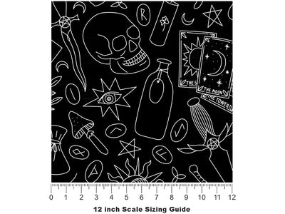 Black Magic Witch Vinyl Film Pattern Size 12 inch Scale~Rwraps Black Magic Witch Sizing Chart~2