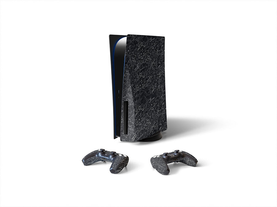 black marmo granite stone Sony PS5 DIY Skin