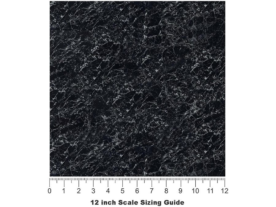Black Marmo Granite Vinyl Film Pattern Size 12 inch Scale~Rwraps Black Marmo Granite Sizing Chart~2