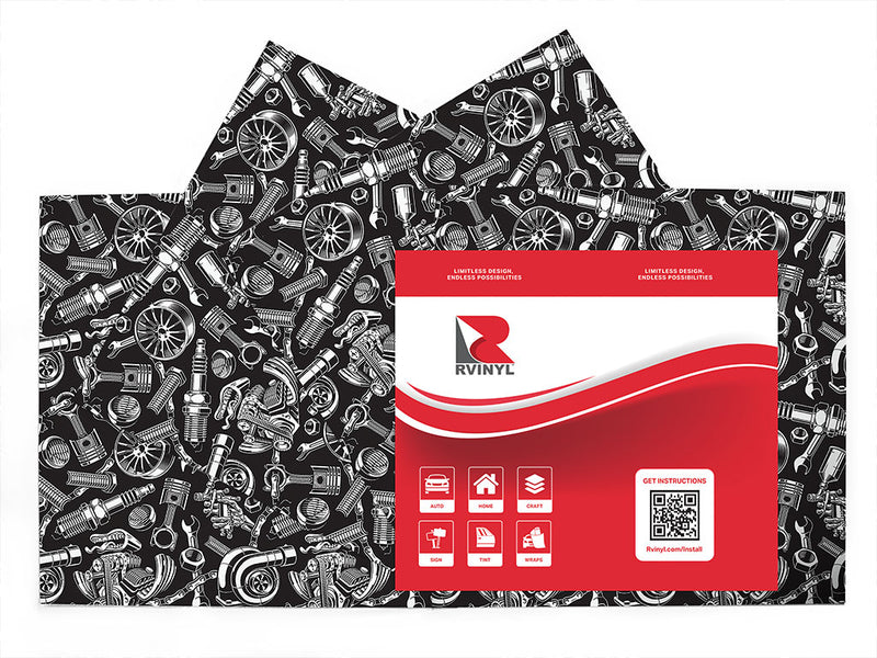 black motor gearhead Craft Vinyl Sheet Pack