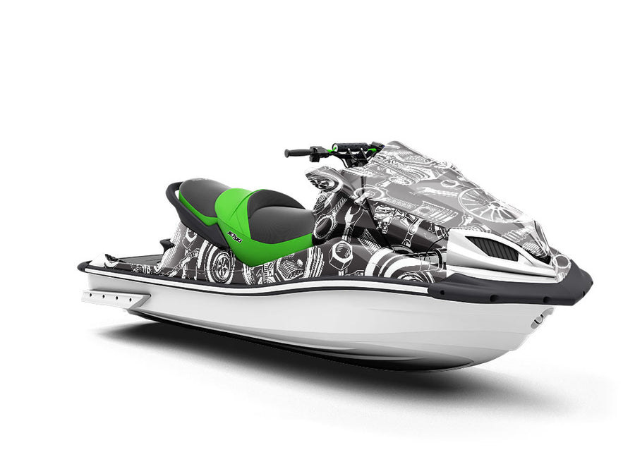 Black Motor Cars Jet Ski Vinyl Customized Wrap