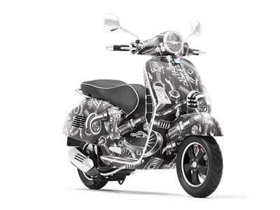 Black Motor Cars Vespa Scooter Wrap Film