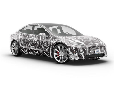 Black Motor Cars Vehicle Vinyl Wrap