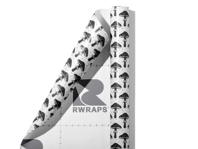 Black Mucismol Mushroom Wrap Film Sheets~Rwraps Series 914 Black Mucismol Mushroom Scrolled Sheet~3