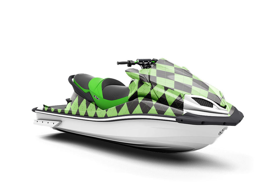 Black Olive Argyle Jet Ski Vinyl Customized Wrap