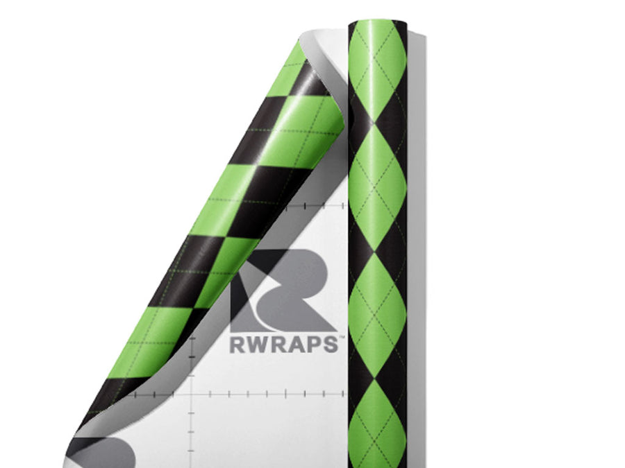 Black Olive Argyle Wrap Film Sheets~Rwraps Series 914 Black Olive Argyle Scrolled Sheet~3