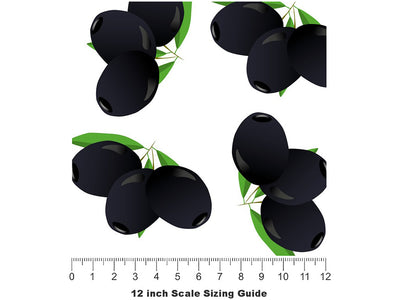 Black Olives Greco Roman Vinyl Film Pattern Size 12 inch Scale~Rwraps Black Olives Greco Roman Sizing Chart~2