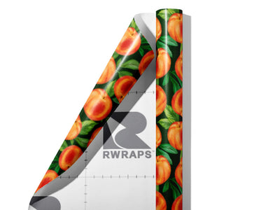 Black Peachy Keen Fruit Wrap Film Sheets~Rwraps Series 914 Black Peachy Keen Fruit Scrolled Sheet~3