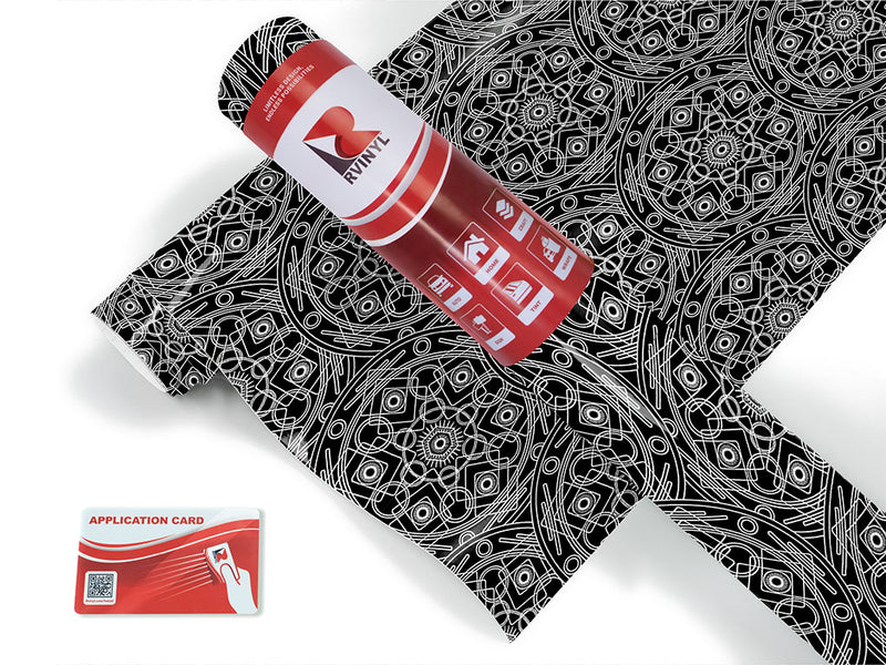 black polygons mandala Craft Vinyl Roll
