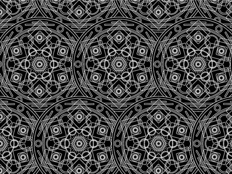 Black Polygons Mandala Vinyl Wrap Pattern~Rwraps Series 914 Digitally Printed Vinyl Wrap~0