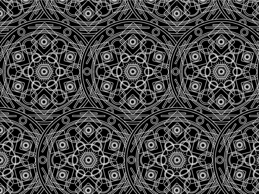 Black Polygons Mandala Vinyl Wrap Pattern~Rwraps Series 914 Digitally Printed Vinyl Wrap~0