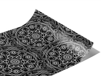 Black Polygons Mandala Vinyl Wraps~Rwraps Series 914 Digitally Printed Vinyl Wrap~0