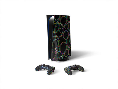 black rainbow abstract geometric Sony PS5 DIY Skin